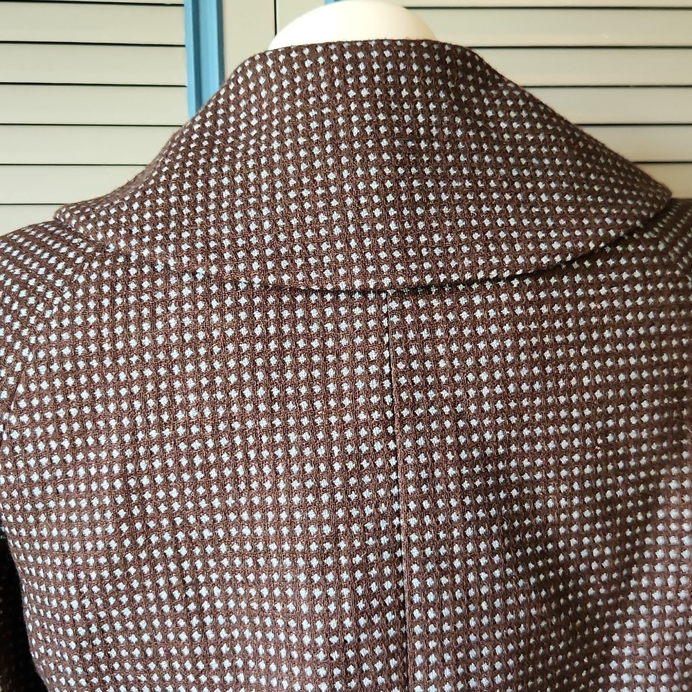 Vintage Liz Claiborne Brown Textured Double-Breasted Blazer - Picture 10 of 15